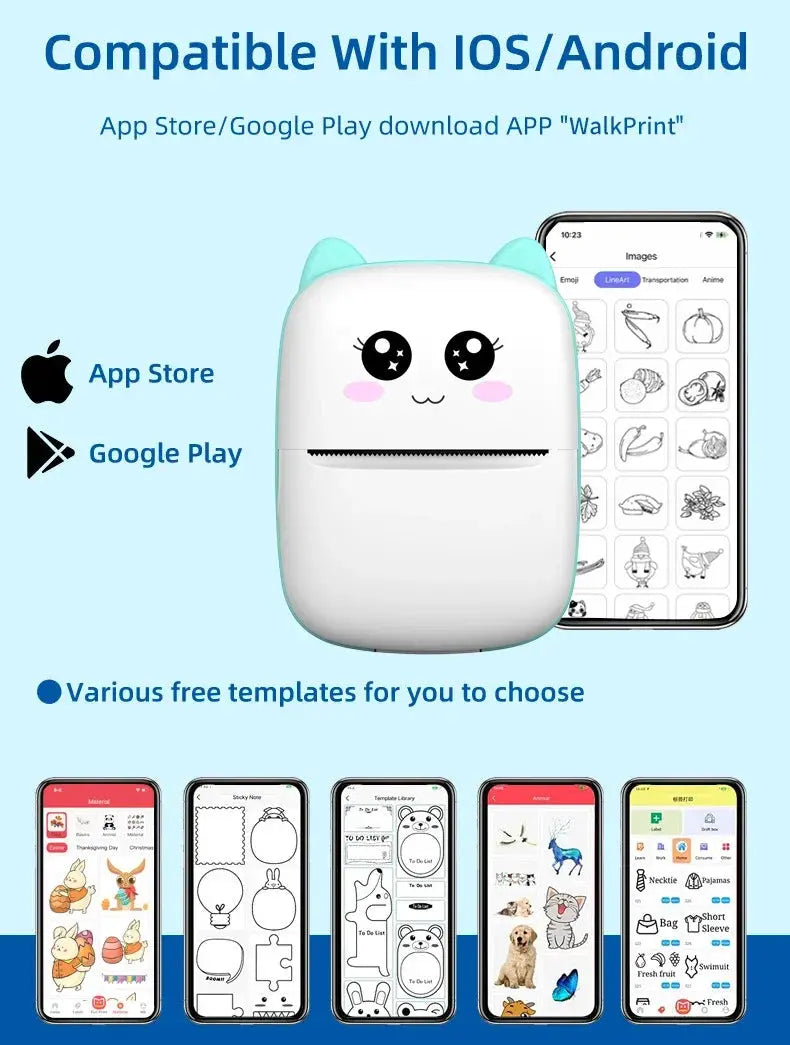 Mini Cat Pocket Thermal Printer Nova Gadgets