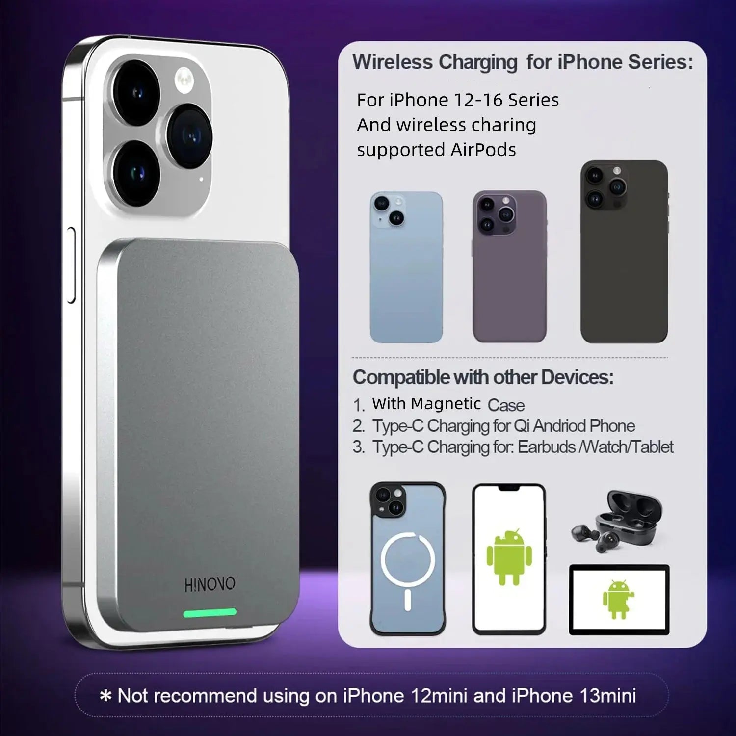 Magnetic Wireless Power Bank HINOVO